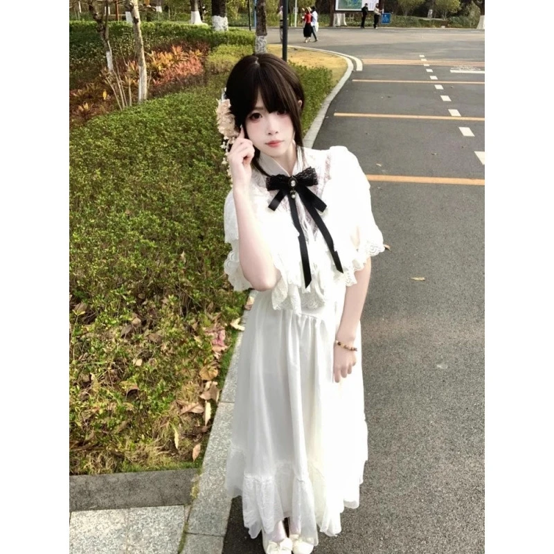 Licaboth Retro Fugitive Princess Dress, Court Style Vintage Satin Dress, Super Fairy Long Dress