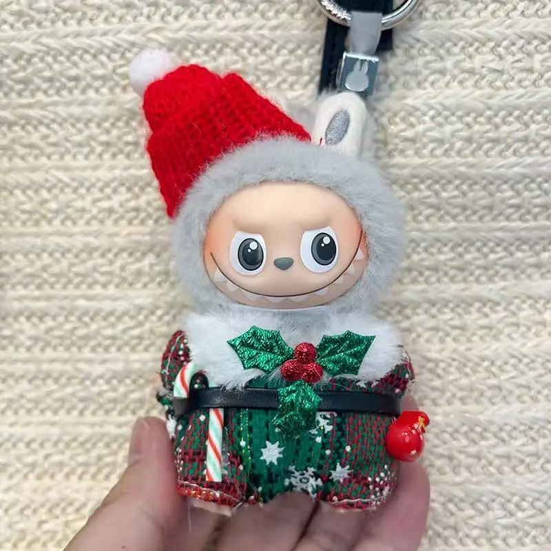 Labubu 4.0 عباءة عيد الميلاد كيب الزي لطيف سانتا نمط القلب رمز سلسلة ملابس الدمى واللباس #2