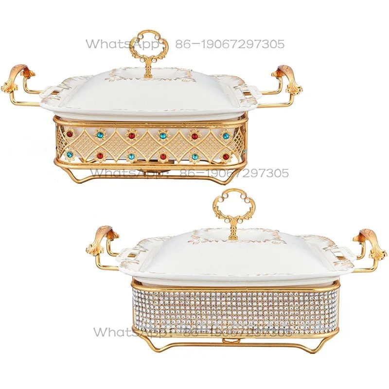 Ceramic heating dry soup pot hotel clubhouse buffet thermal insulation tableware
