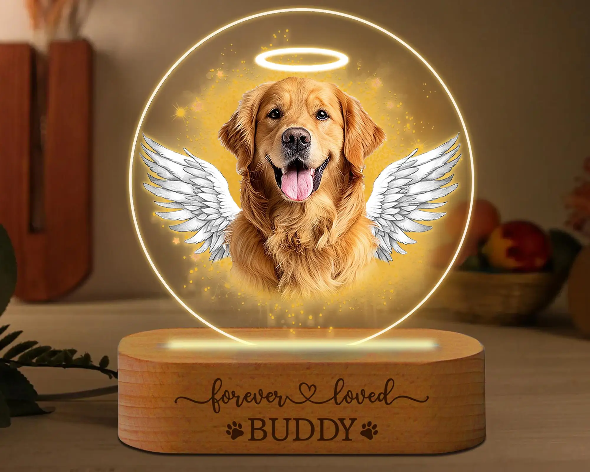 

Персонализированная фоторамка на память о собаке, портретная табличка с именем собаки, принтом лапы, специальный мемориальный подарок для памяти по выпадения домашних животных