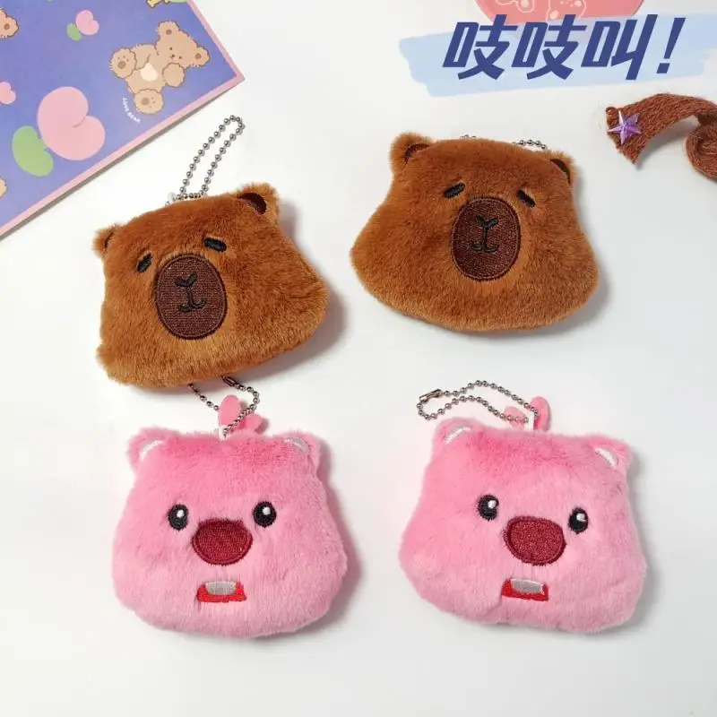 Kawaii Loopy Little Beaver Kapibara Plush Toys Doll Squeezing Doll Bag Pendant Creative Handmade Doll Christmas Gift For Girls