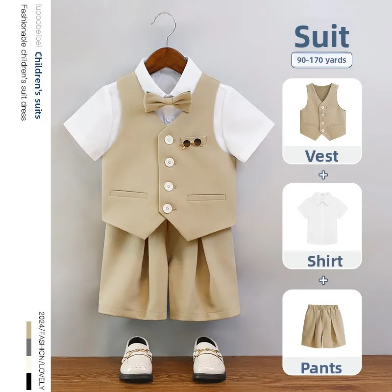 Children's suit dress summer new Korean version fashion vest suit boys June 1 event host performance clothing