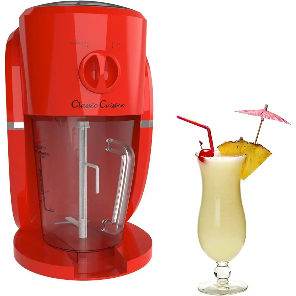

rozen Drink Maker - Mixer and Ice Crusher hine or Margaritas, Pina Coladas, Daiquiris, Shaved Ice Treats, or Slushies by (Red)