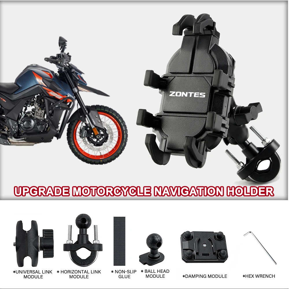 Four Groups Of Shock Absorption Modules Durable Navigation Holder For ZONTES 150X 310M RX4 RX5 ZT125 RC401 RC300 Z300 368 350E