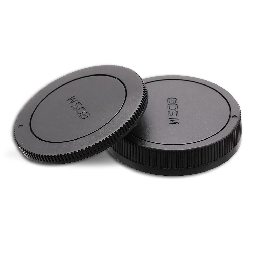 Camera Body Cover + Rear Lens Cap Anti-dust Protection Plastic Black For Canon EOS M M3 M6 M100 M50 EF-M Mount