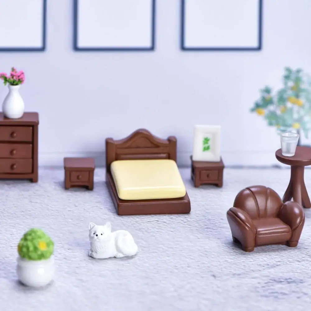 

Gift Dollhouse Ornament Chair Bonsai Accessories DIY Simulation Bed Model Sofa Miniatures Furniture Figurines Desktop Decor