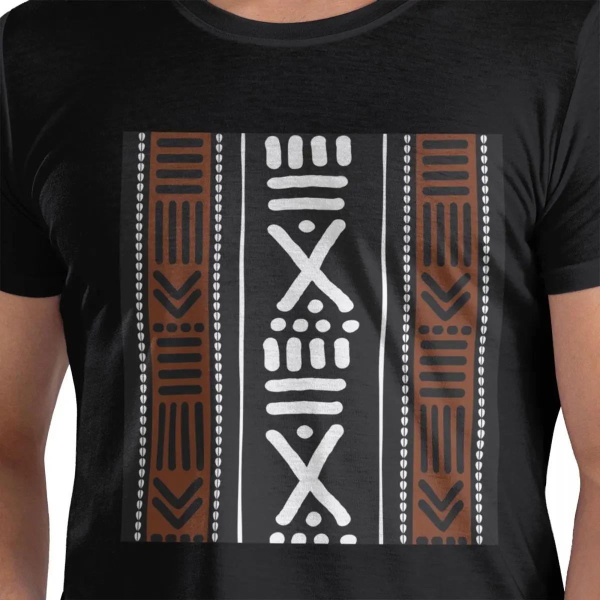 الأفريقية Bogolan تي شيرت للرجال القطن المتضخم تي شيرت الرجال قصيرة الأكمام الجولة الرقبة ملابس الصيف بلايز S-6XL