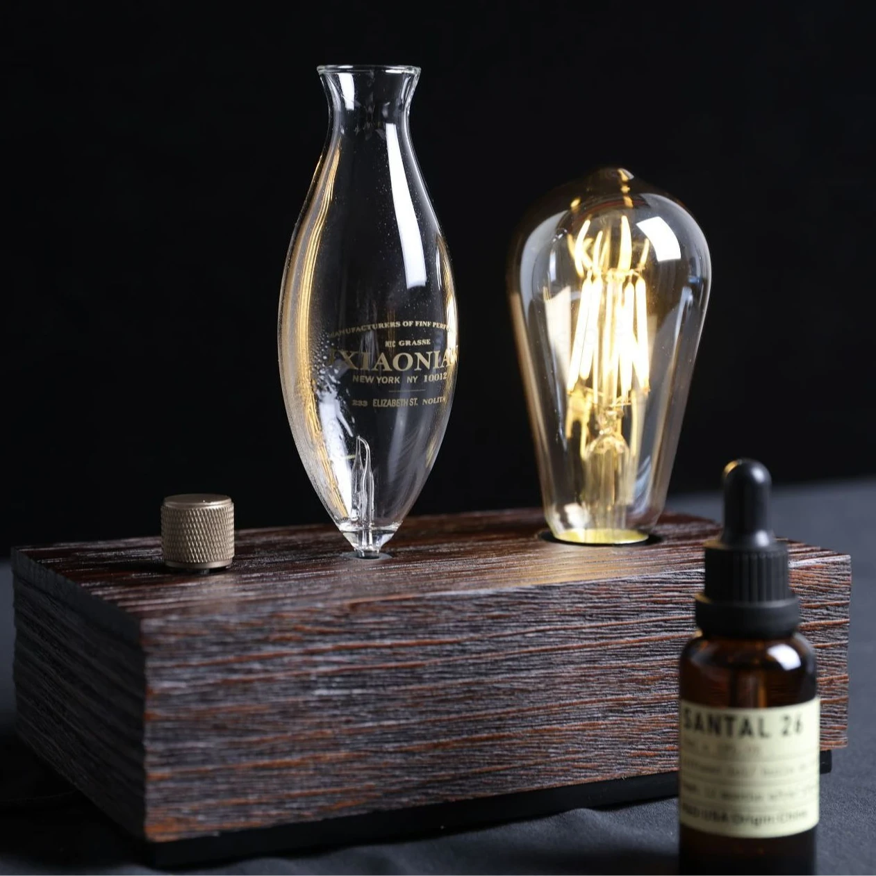 Advanced Niche Retro Solid Wood Glass Cold Fragrance Device USB Home Business Companion Hand Gift Aromatherapy Machine
