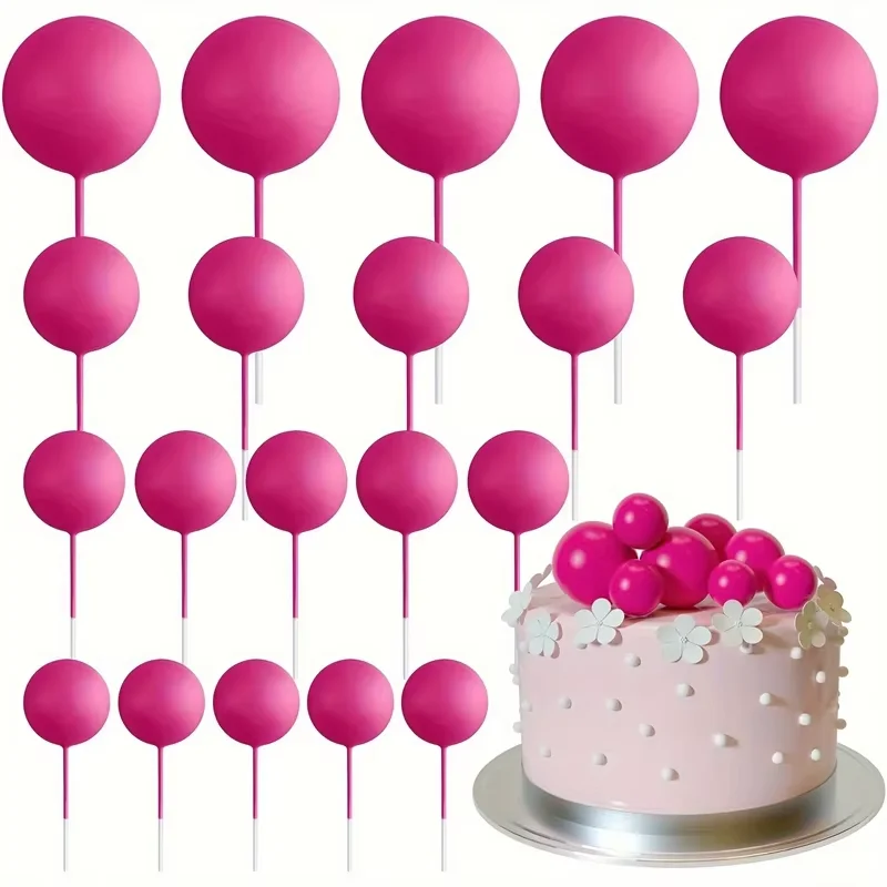 20 Stuks Cake Goud Zilver Bal Gelukkige Verjaardag Cake Topper DIY Cupcake Vlag Bruiloft Kerst Bal Decor Baby Verjaardag Decoratie