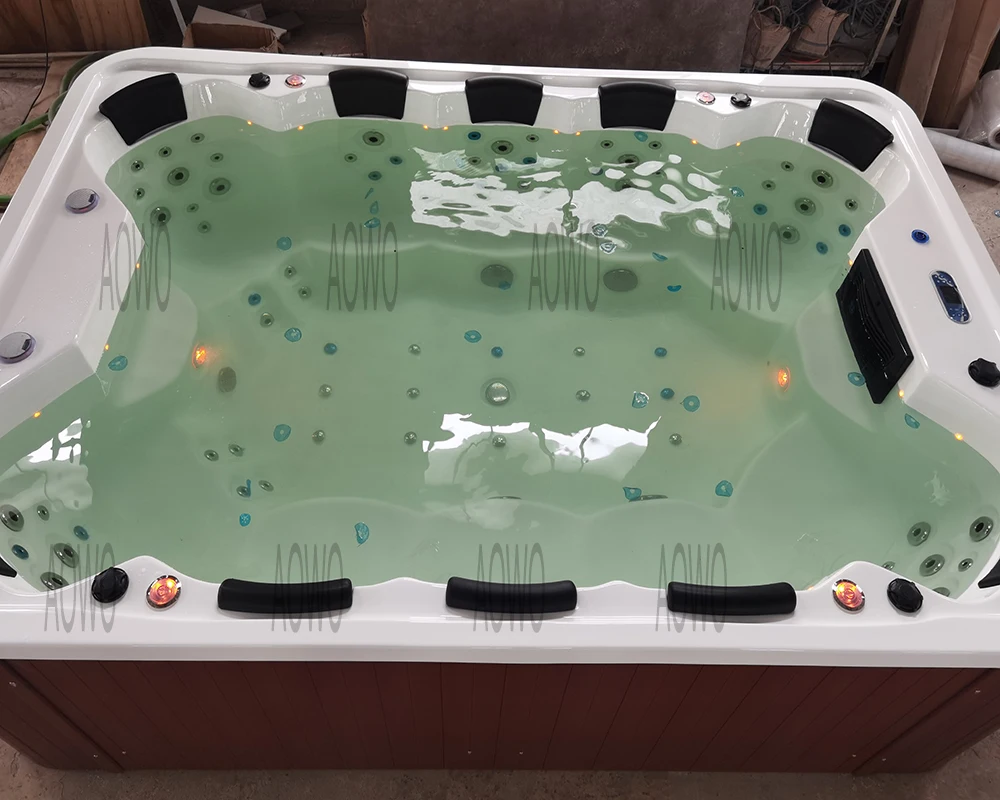 Outdoor jacuzziSS spa  9-10 Person pool spa outdoor Wood Panel White  Exterior Hot Tube training pool