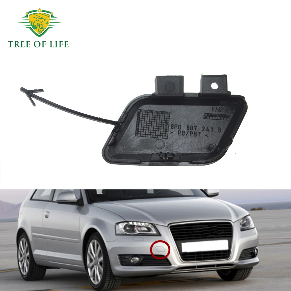 

For AUDI A3 8P 2 DOOR AND 4 DOOR 2008 2009 2010 2011 2012 Without S-LINE Front Bumper Tow Towing Eye Hook Cover Cap Unpainted