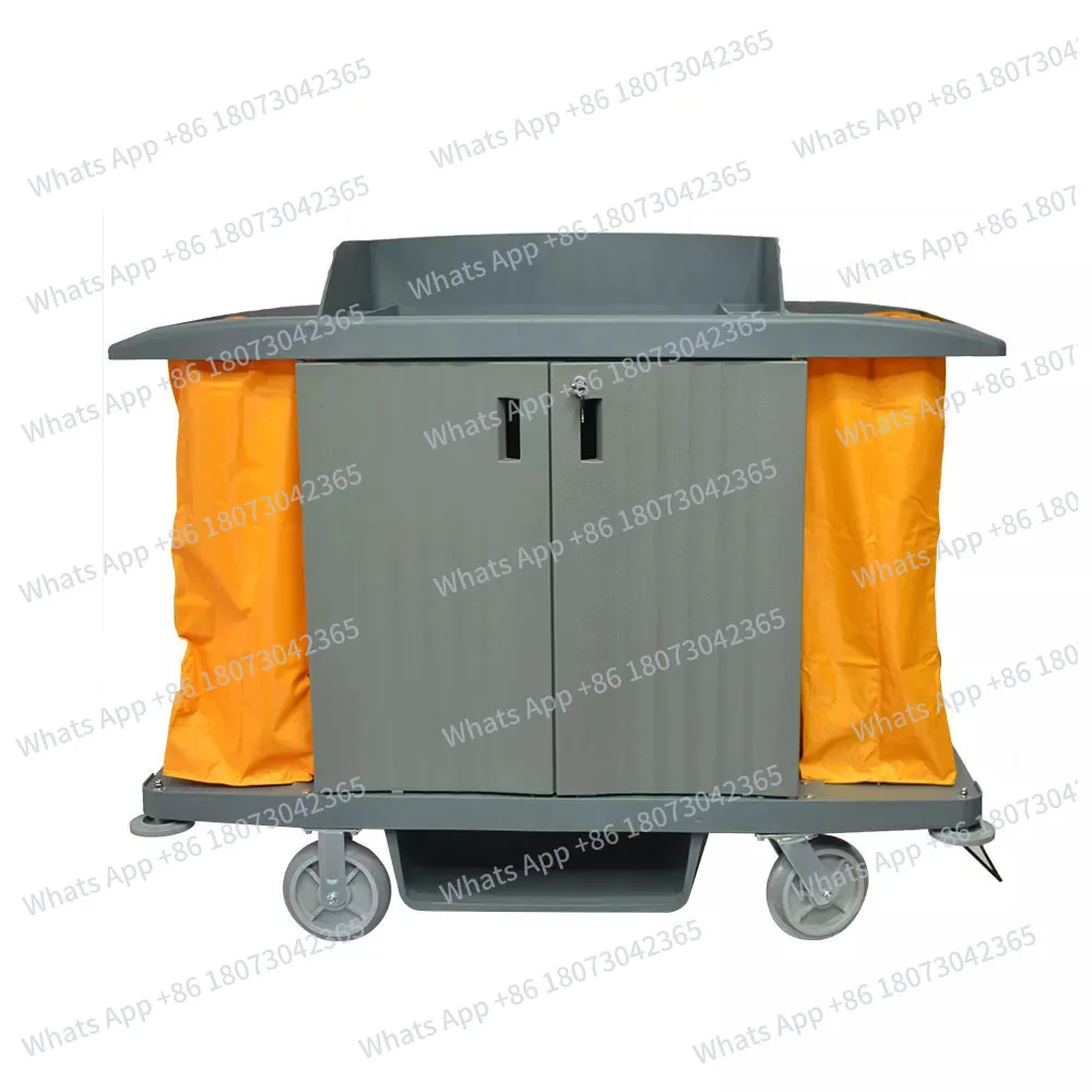 Janitorial Garbage Cart Hotel Housekeeping Clean Linen Janitor Trolley Cleaning Custodial Cart