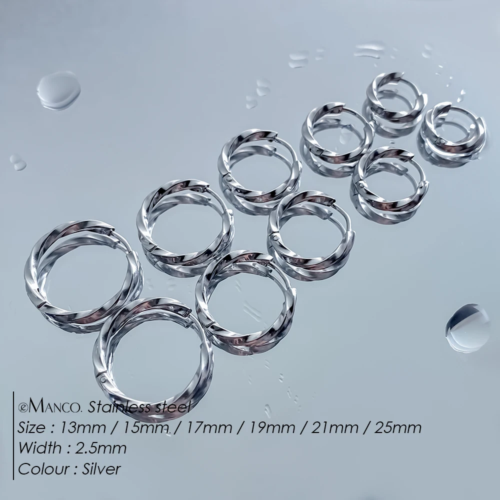 EMANCO  New Simple Hoop Earrings for Women Silver Color Distort Earrings Personality Femme Popular High Quality Accessories
