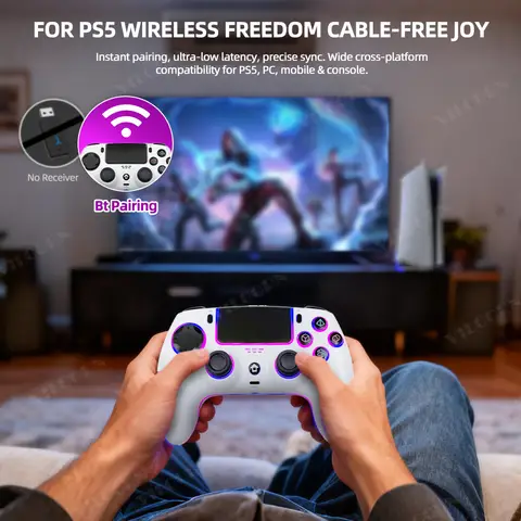 Gamepad wireless per PS5 compatibile con controller di gioco Bluetooth per DualSense PlayStation 5/PS5 Slim con joystick touchpad