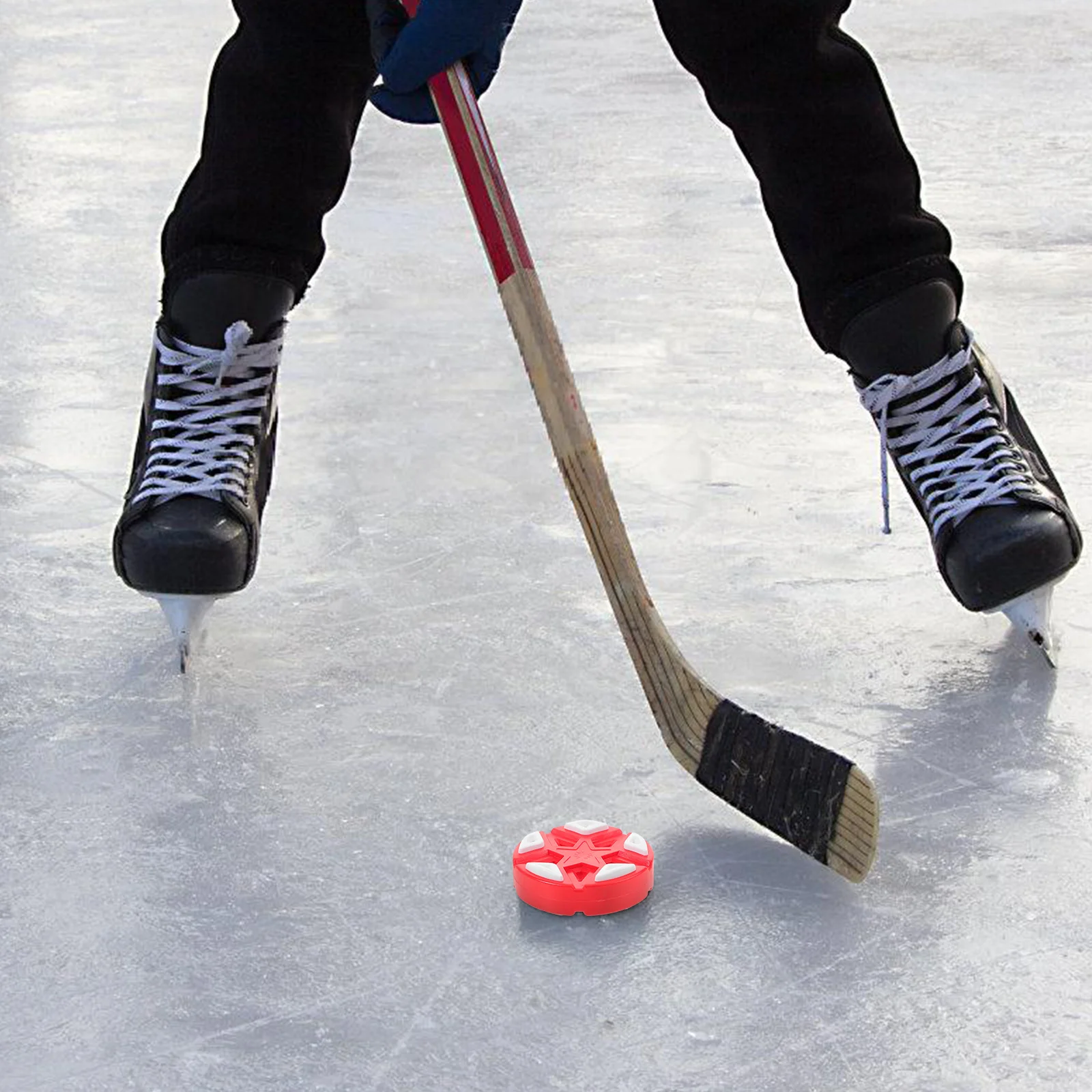 

Red Official Roller Hockey Puck Indoor Outdoor Training Multifunctional Street Hockey Puck Smooth Glide Enhanced Grip Sports