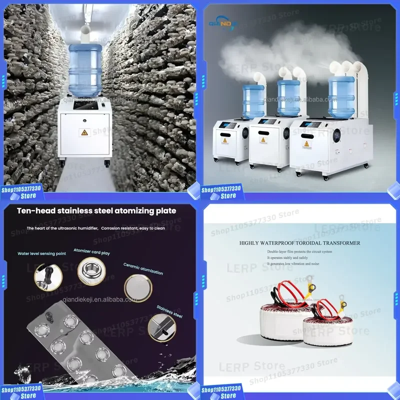 Automatic Ultrasonic Mushroom Cultivation Humidifier Electric Atomizer System for Breeding Room with Smart Control Function