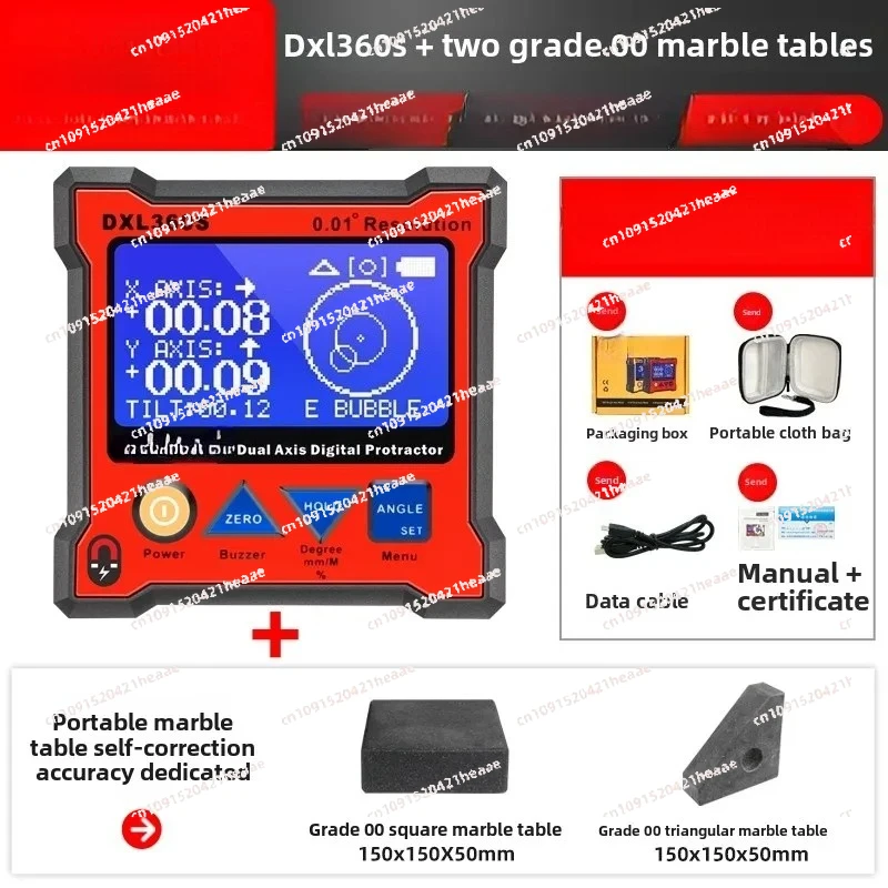 Suitable for  Axis Electronic Level Angle Ruler High-Precision Gauge with Magnetic Digital Display Inclinometer Box Accurate