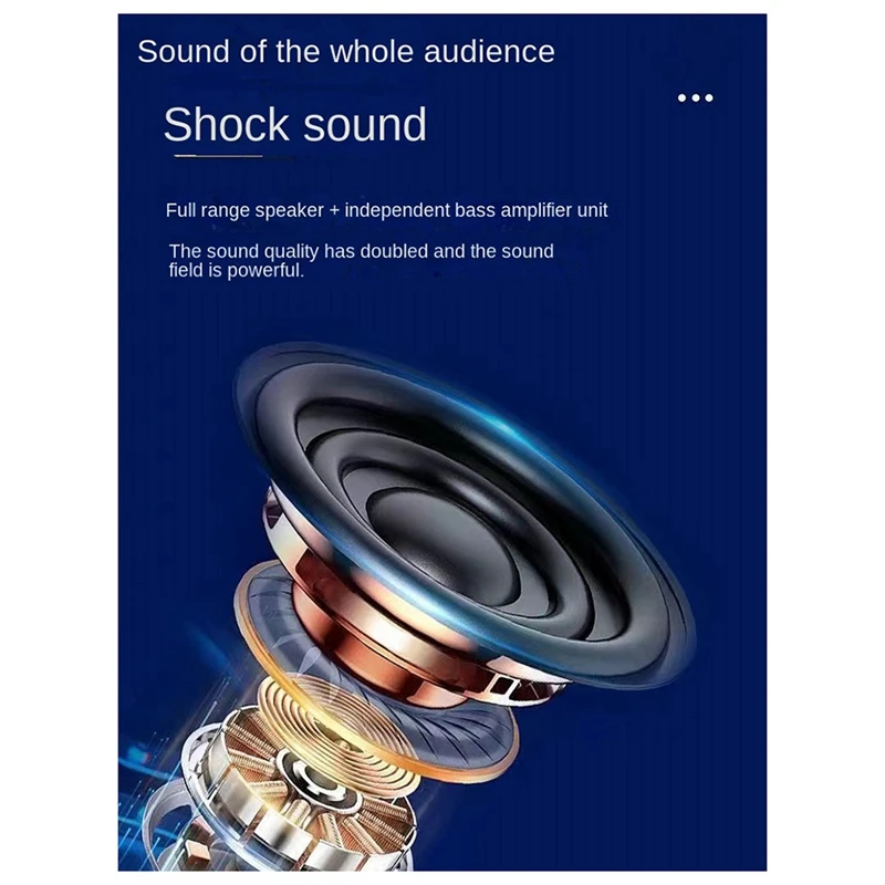 BNVN-미니 노래방 기계, 무선 마이크 2 개, 휴대용 블루투스 스피커