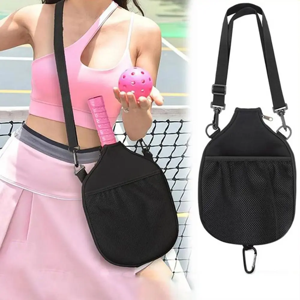 Large Capacity Pickleball Crossbody Bag Zipper Closure Adjustable Strap Pickleball Paddle Cover Waterproof Professional