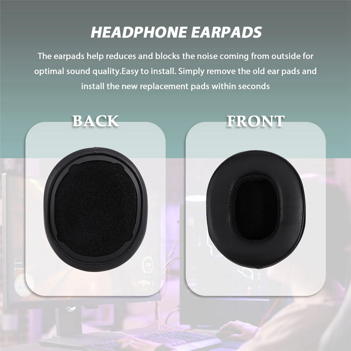 1Pair Earpad Cushion Cover for Skullcandy Crusher 3.0 Wireless Bluetooth Headset YDH