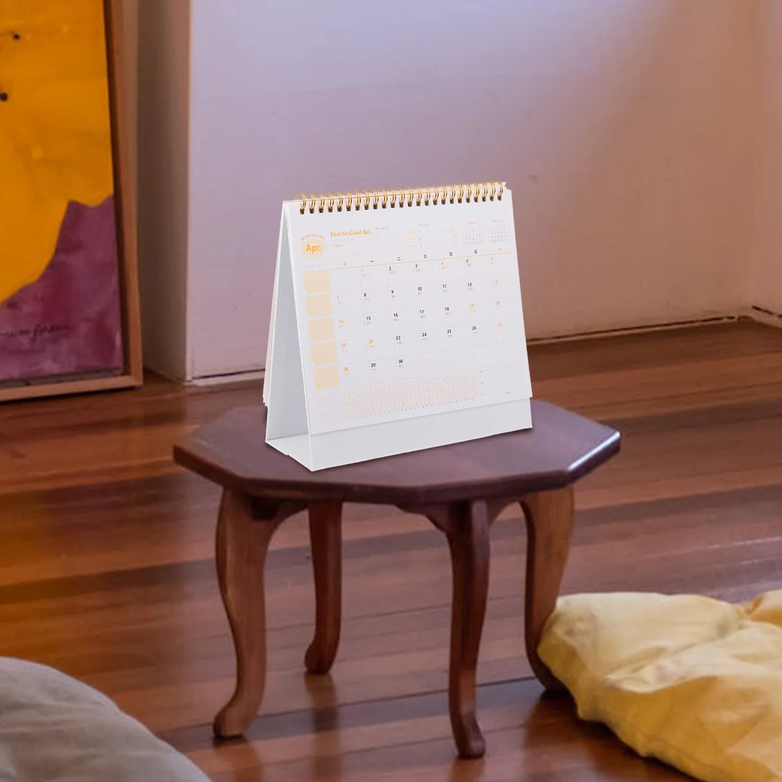 

1pc 2024 Desk Flip Standing Small Desktop For Office Home, Thick Paper Countdown Calendar 2024, Table Calendar 2024