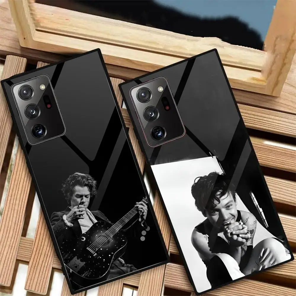 Singer H-Harry S-Styles MAISTO Phone Case Glass Phone Case For Samsung Galaxy S20 S21 S22 S23 S24 Note20 Ultra Plus Fe