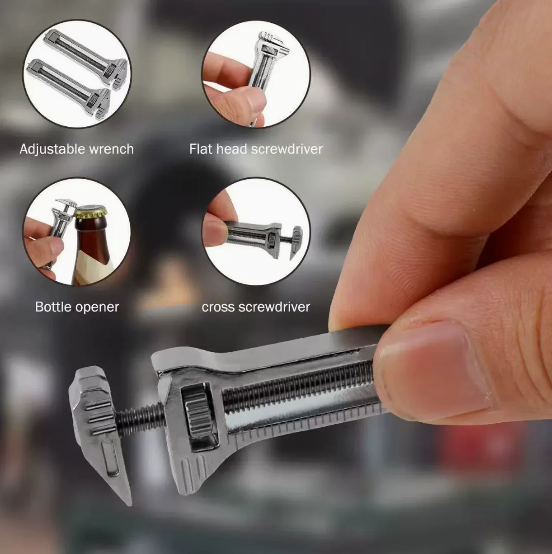 1PC Multi-Tool Compact Multi-Tool Portable Tool Key Ring Chain Pocket Knife Screwdriver Multi-Tool Camping Survival Kit