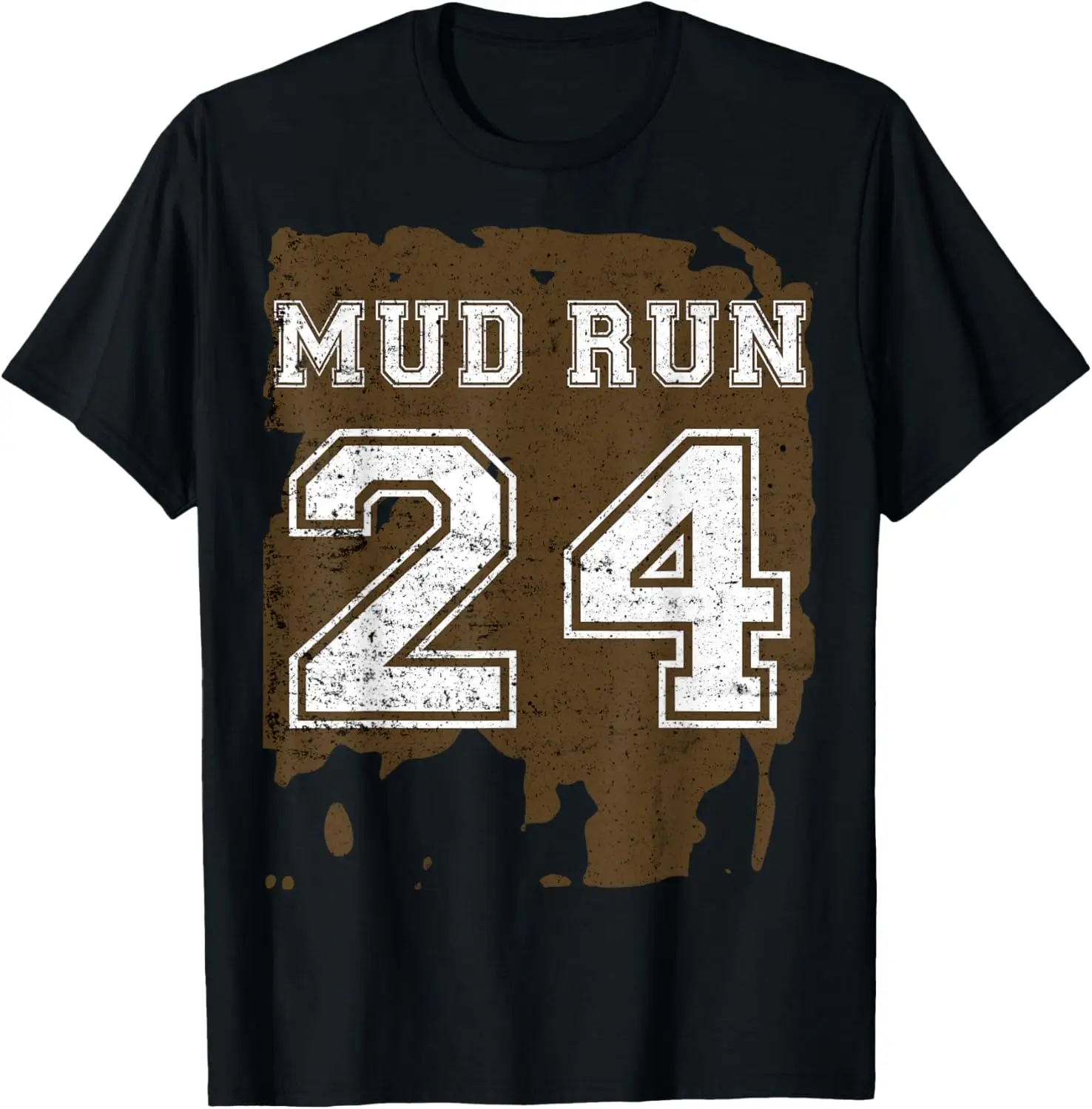 Funny Mud Run Fun 2024 Matching Team Graphic Runners T-Shirt