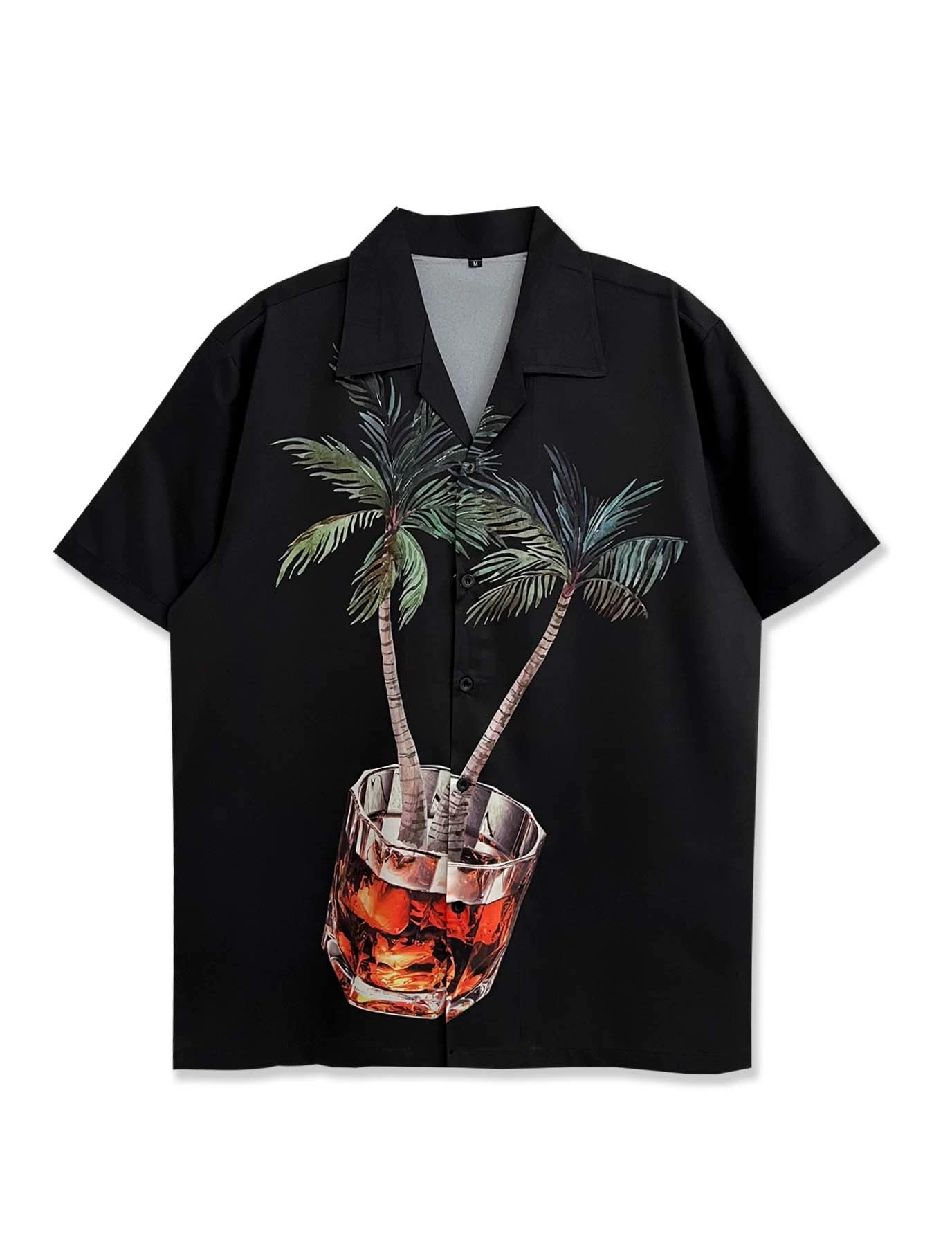 

Men's new lightweight 3D printed lining, high-end Hong Kong style short sleeved shirt, comfortable and fashionable
