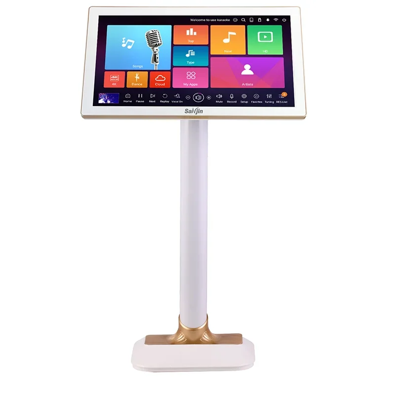 

karaoke player with table stand floor stand