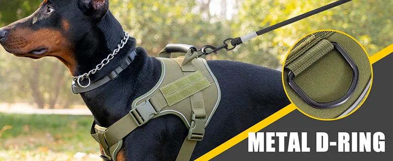 Taktisches Hundegeschirr für Große Hunde, Zugsicher, Explosionsgeschützt, Robust, Verstellbar, Militärqualität K9 Trainings- und Spaziergangsweste – Detail 12