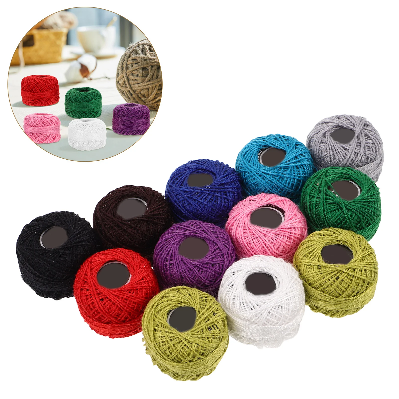

12Pcs Cotton Embroidery Floss Set Bright Durable Threads for Cross Stitch DIY Crafts Knitting and Bracelet Making