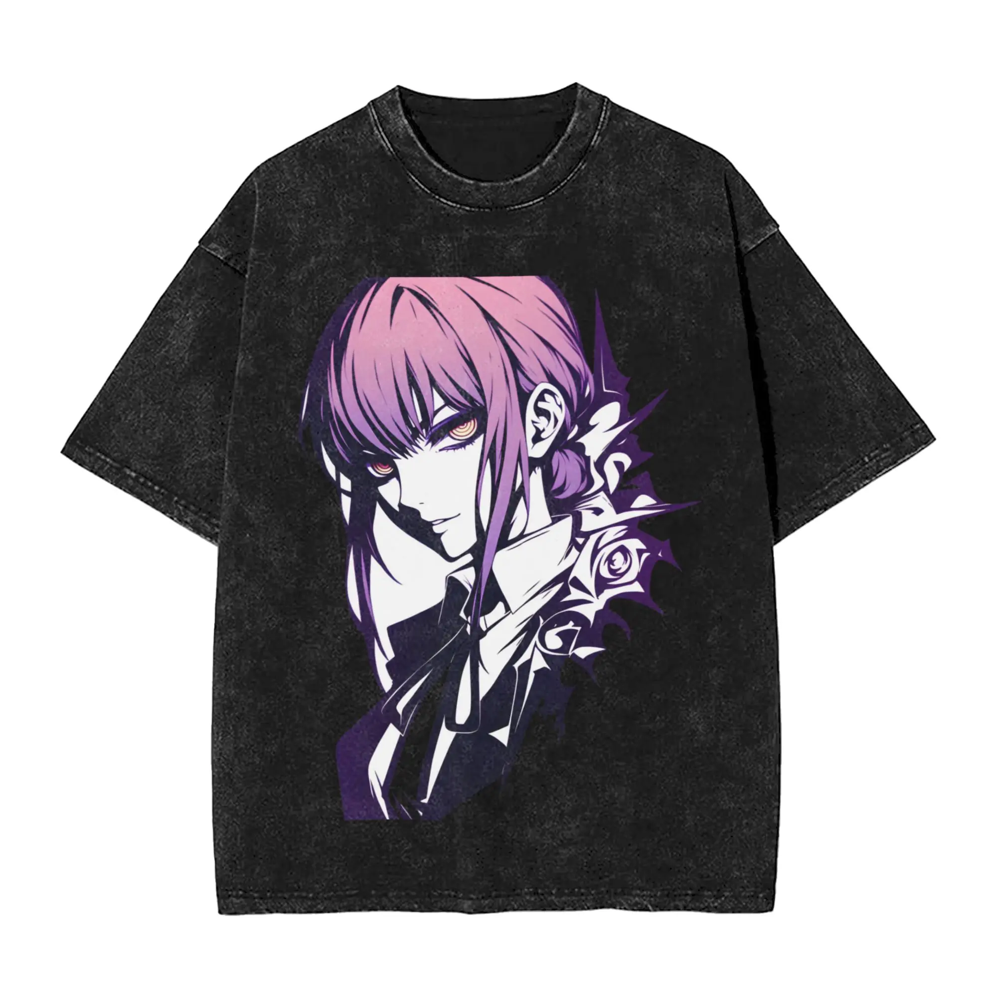Chainsaws Man T Shirt Beach Makima Portrait Streetwear T-Shirts Cotton Leisure Tee Shirt For Mens Short Sleeve Design Clothes