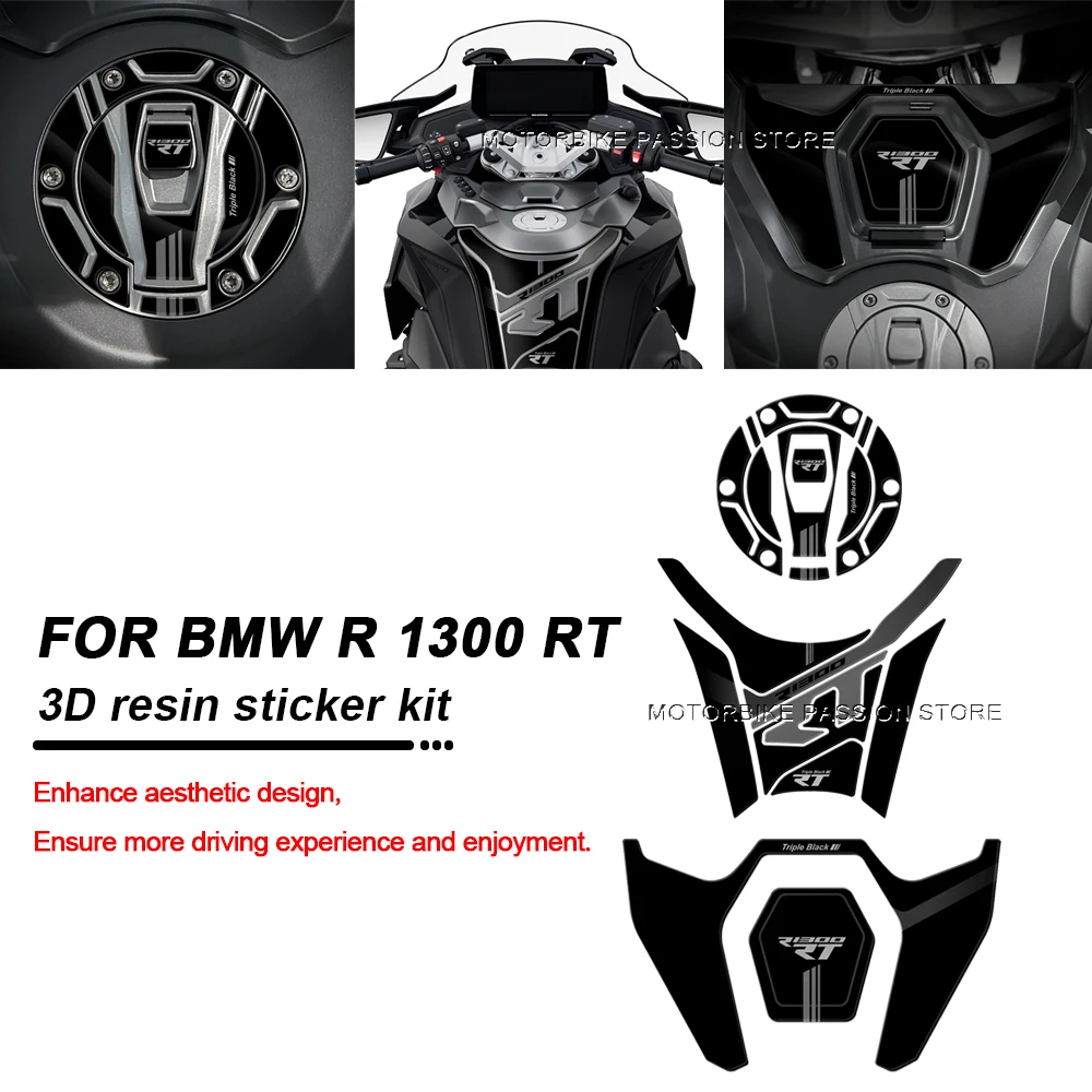 

For BMW R 1300 RT R1300RT r1300rt r 1300 rt Motorcycle Accessories 3D Resin Sticker Decorations and Protectors kit black