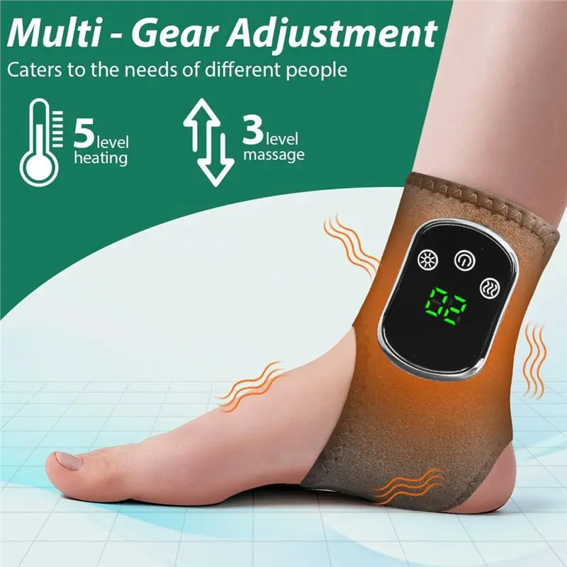 【NECESSITY】For Pain Relief Foot Massager, 3 Levels Of Massage, 5 Heat Settings And LCD Display Circulation With Extension Strap