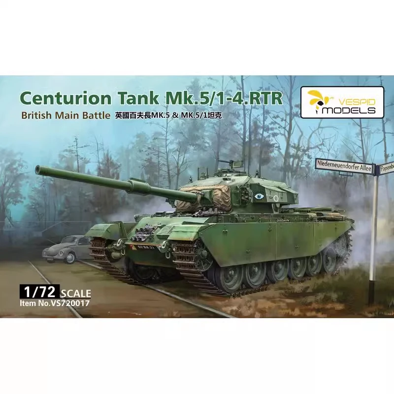 VESPID 720017 1/72 Scale British Centurion Mk 5 1-4 RTR Main Battle Tank MBT Display Hobby Craft Toy Plastic Assembly Model Kit