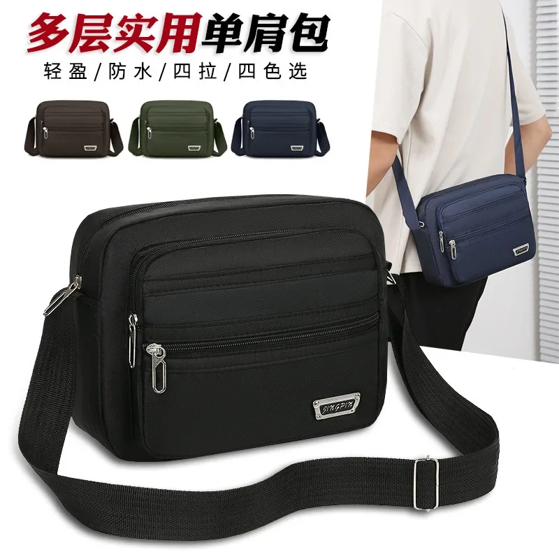 Men\'s Bags Autumn New Simple Large-capacity Multi-layer Shoulder Bags Casual and Light Business Commuter Messenger Bags