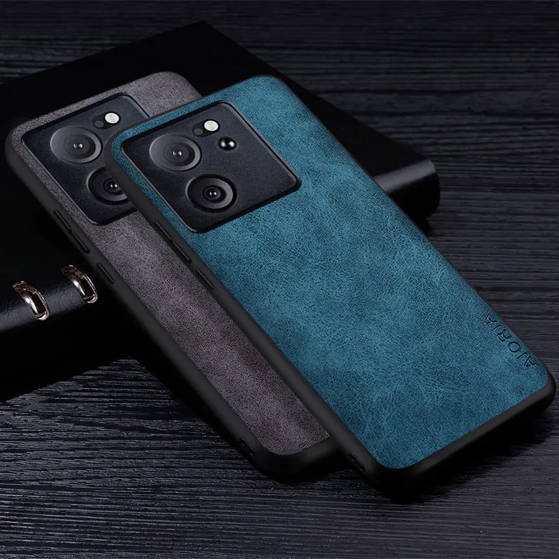 Premium PU Leather Phone Case for Xiaomi 13T Pro 5G Scratch-Resistant Solid Color Cover for 13t pro cape funda