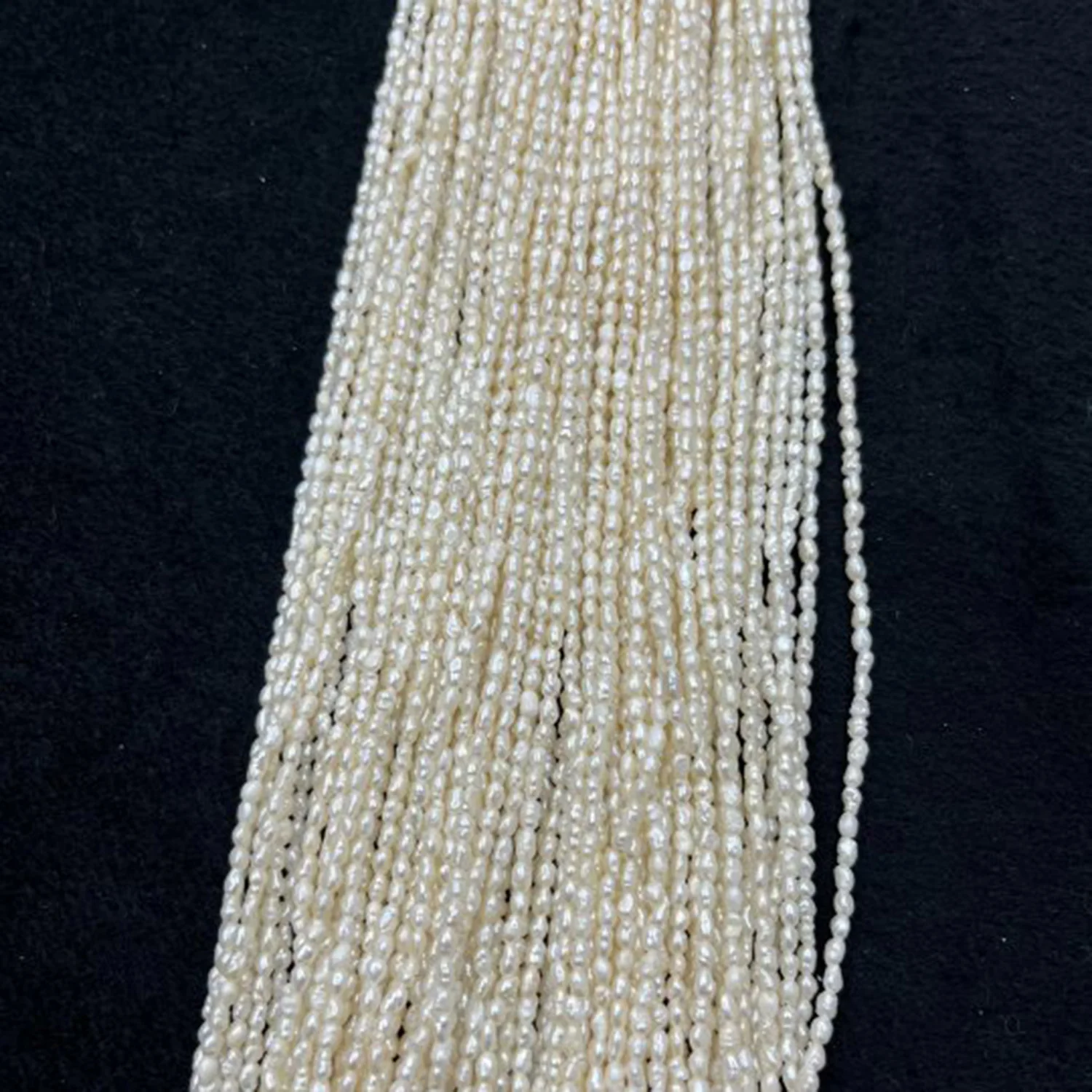 2-2,5 mm reisförmige Streifen natürliche Süßwasserperle Spacer Perlen Schmuck machen DIY Halskette Armband Frauen Premium Hochzeit