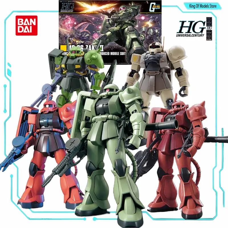 Bandai Original Model Kit HG ZAKU ALL GUNDAM SNIPER 1/144 Anime Action Figure Assembly Model Toy for Boys Gifts Ornaments