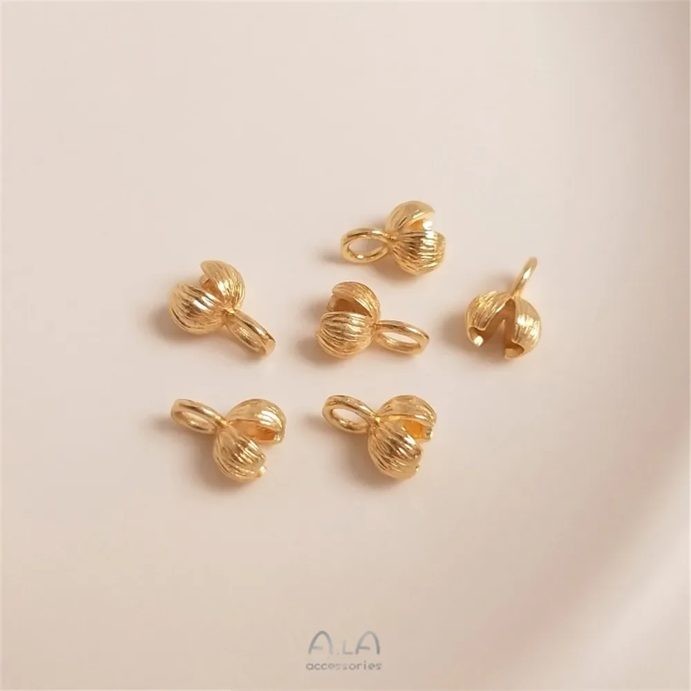 14K plated gold Bract end buckle Handmade DIY bracelet necklace end link clip accessories