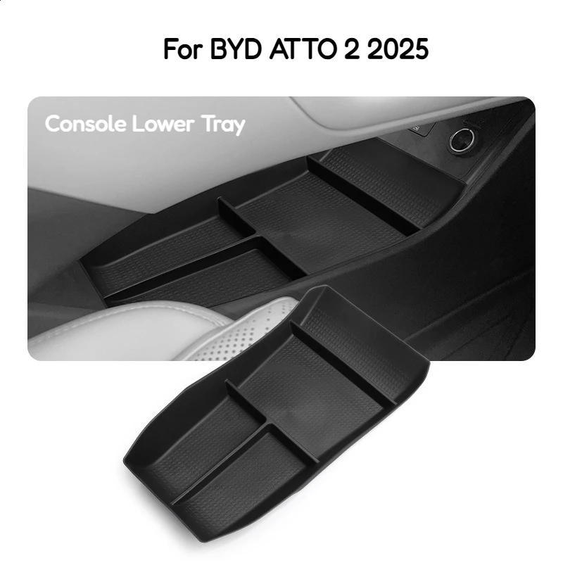 Für BYD ATTO 2 2025 2026 Mittelkonsole Armlehnen-Aufbewahrungsbox Unterkonsole-Organizer Ablage Getränkehalter Abdeckung Auto-Zubehör – Detail 3