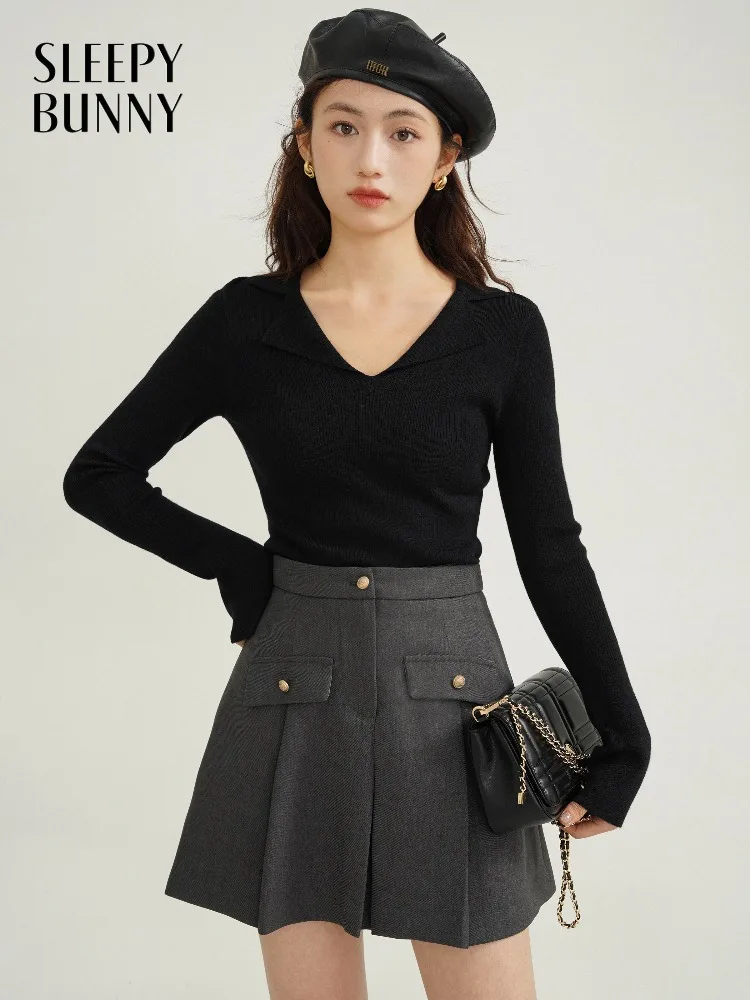 

Elegant Chic Gray High Waist Skirt Pleated A-Line Mini Skirt Casual Slim Short Skirt for Women Petite Spring Outfit Hip Covering