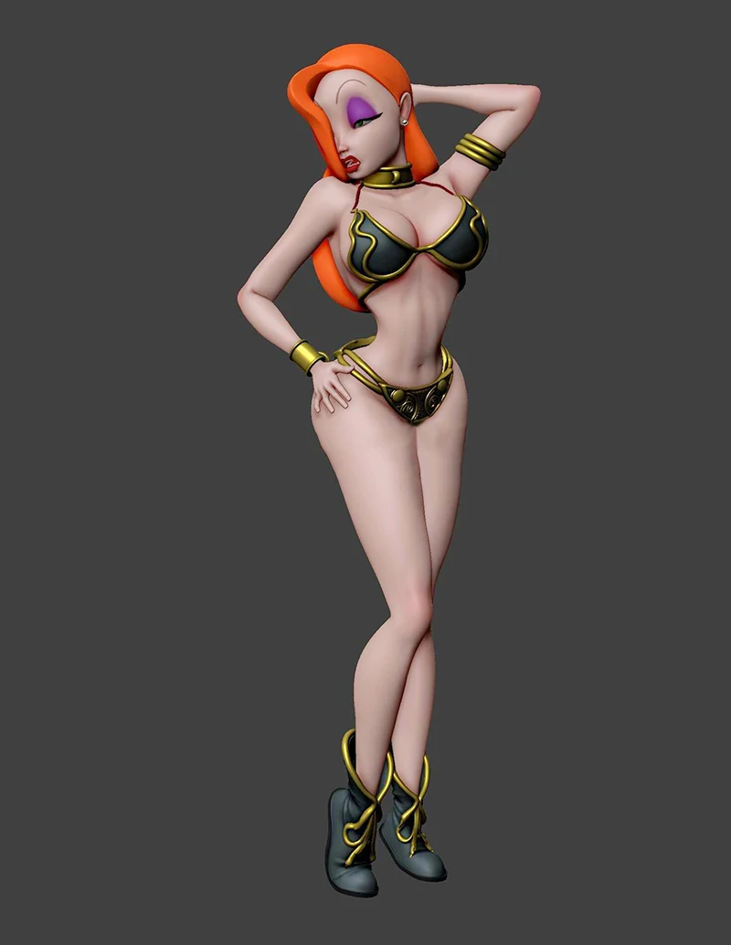 1/24 75mm 1/18 100mm Resin Model Cartoon Slave Girl Figurine Unpainted Sculpture RW-295