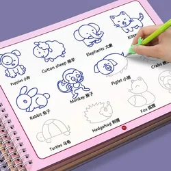 3D Groove Reusable Children Drawing Books Educational Montessori Games Magic Book Curious Copybook for Writing Practice Book