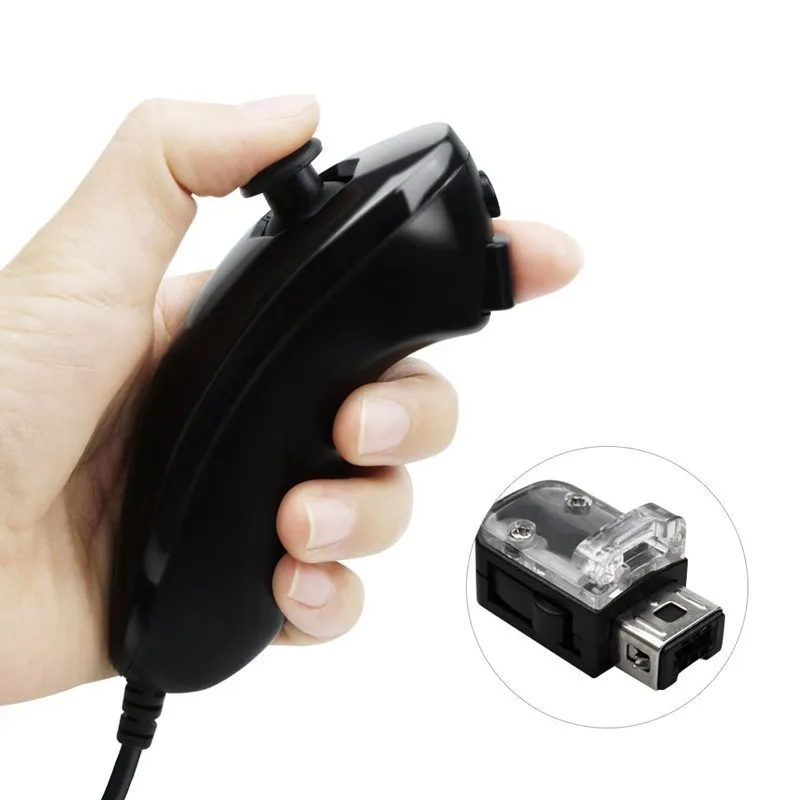 5 Farben Kabelgebundener Nunchuck für Nintendo Wii Spielcontroller, gebogener Spielgriff, Nunchuk für Wii Gamepad-Zubehör – Detail 4