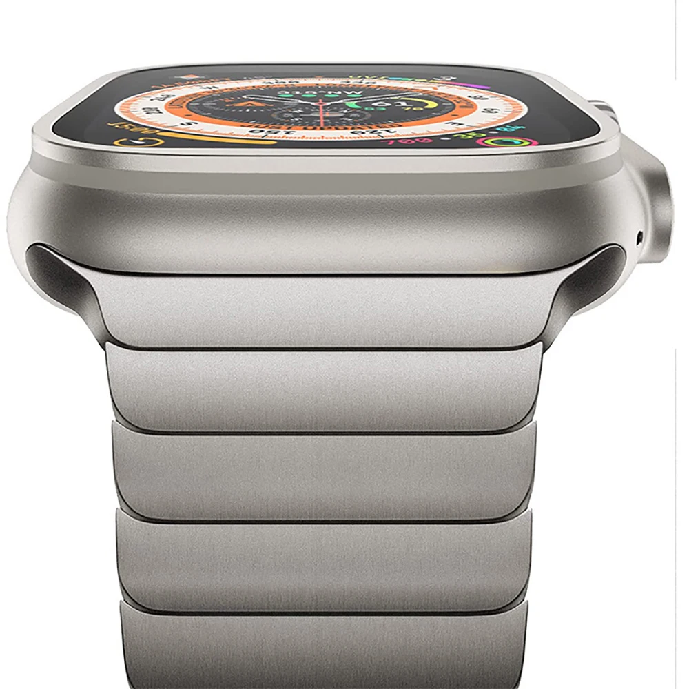 

Роскошный ремешок из нержавеющей стали для Apple Watch Series 10 9 8 7 46 мм 45 мм 41 мм Браслет-звено Iwatch Ultra 2 49 мм IWatch Металлический ремешок