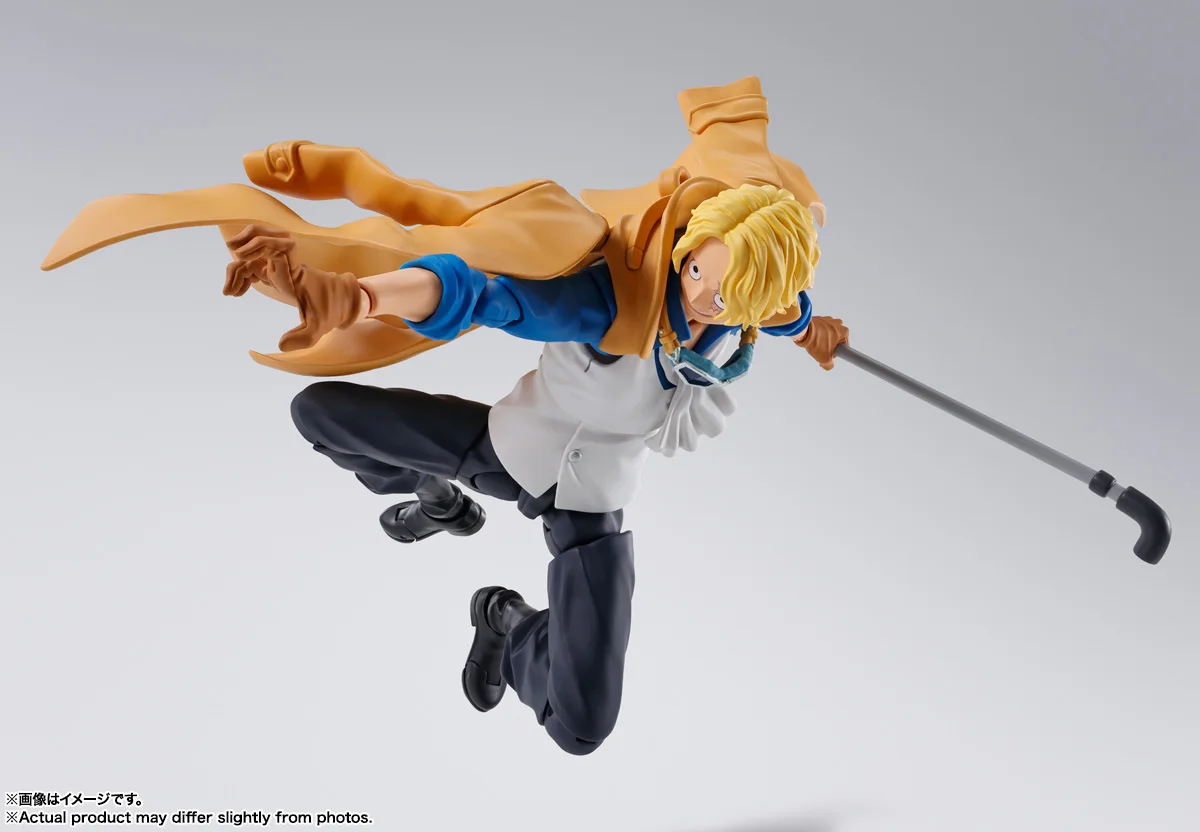 Em estoque figura de anime original bandai uma peça s.h. figuarts sabo-revolutiário exército chefe do pessoal shf estatueta de ação brinquedos