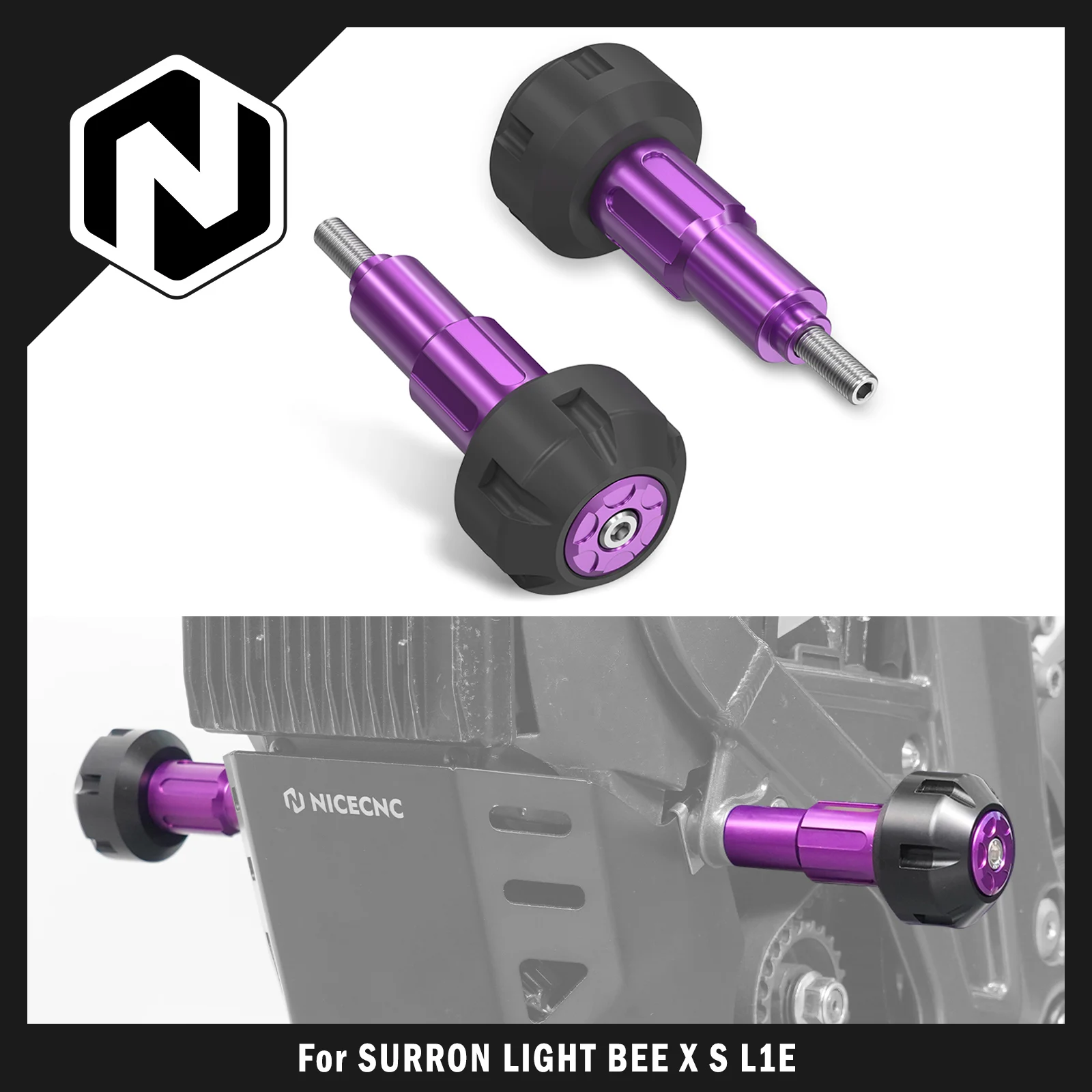 

NICECNC For Surron Light Bee X S L1E For Segway X160 X260 Motocross Frame Sliders Falling Crash Protector Electric Dirt Bike