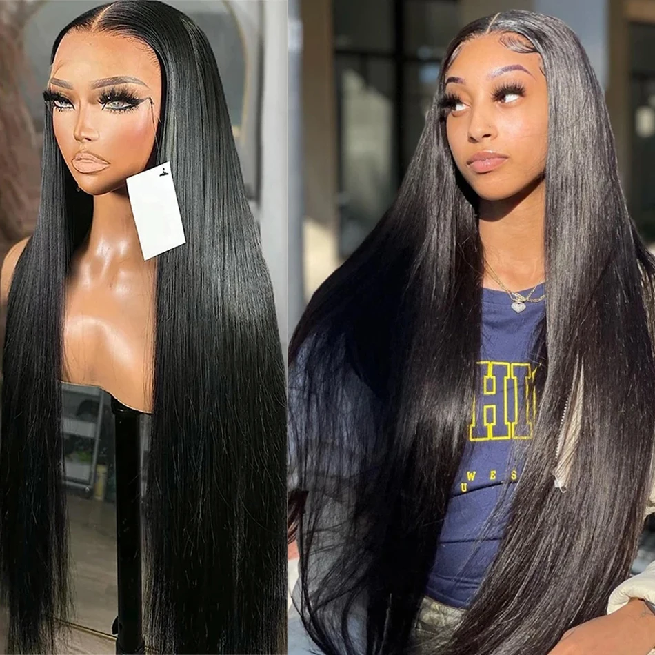 

13x6 Full Lace Front Human Hair 180% Straight 30 Inches 13x4 Transparent Lace Frontal Wig Closure Brazilian Remy Hair For Woman